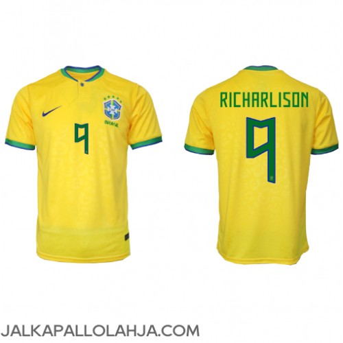 Brasilia Richarlison #9 Kopio Koti Pelipaita MM-kisat 2022 Lyhyet Hihat